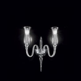 Candelabro de cristal con dos luces de